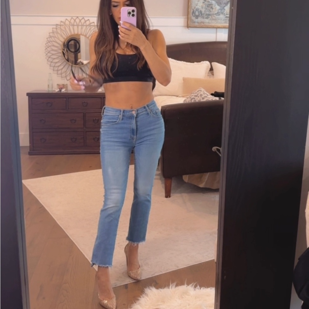 Mother Denim Blue Jeans, style is Step Frey